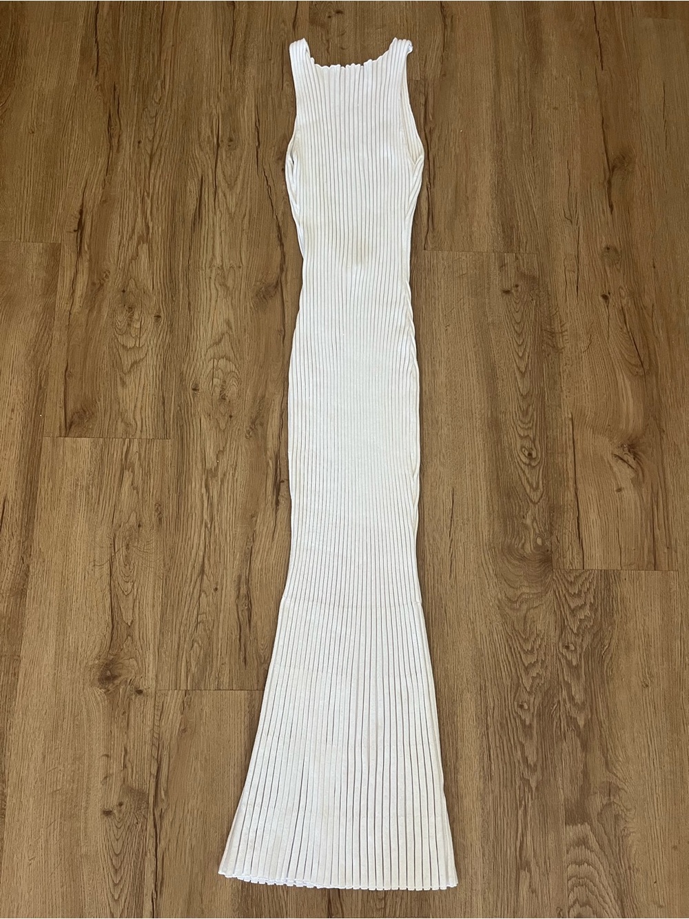 Edit by Nine Ribbed Knit Bodycon Midi Dress M Open Back